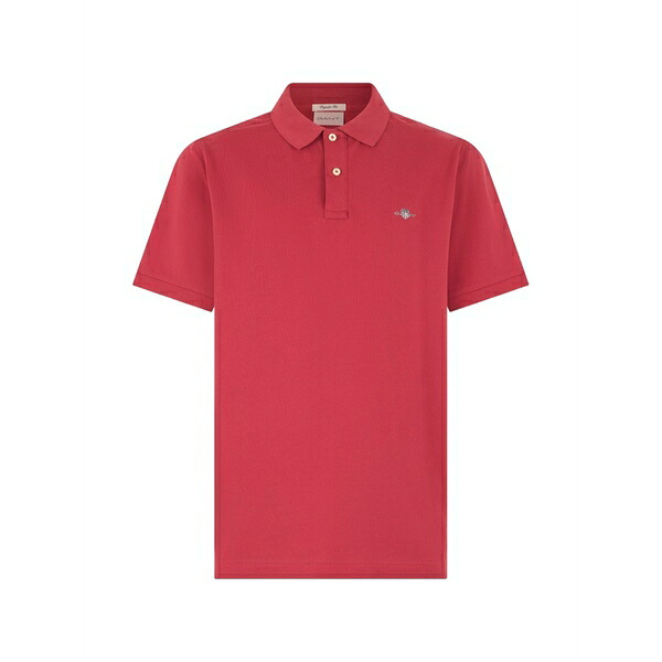 ガント メンズ スポーツシャツ トップス Logo-embroidered short-sleeve polo shirt Red