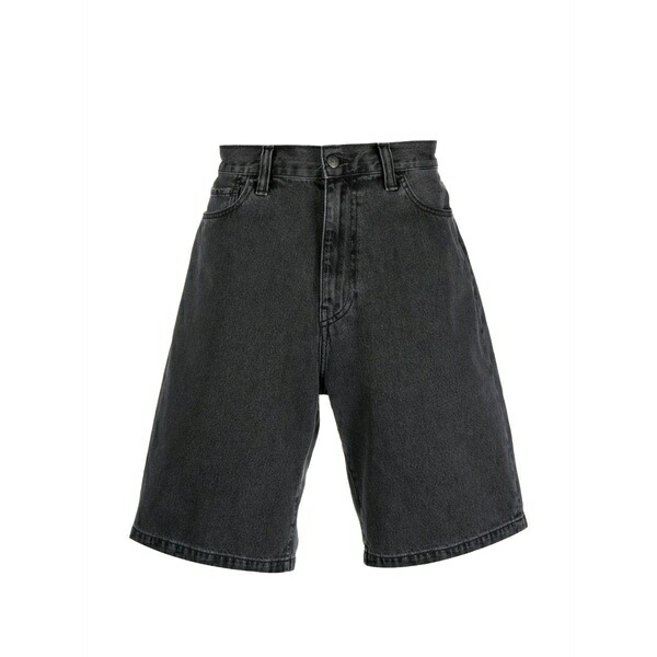 鉄道車両ハート型 レディース ジーンズズボン下 ボトムス Logo-patch denim shorts Black