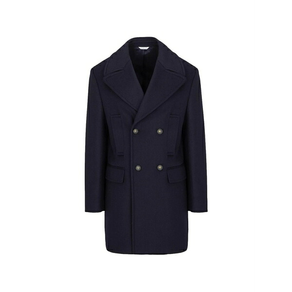 マニュエル リッツ メンズ 厚地の外套 アウター Flap-pocket double-breasted coat Blue