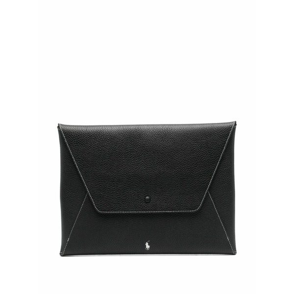ラルフローレン レディース 金入れ 付属物 Topstitch envelope purse Black