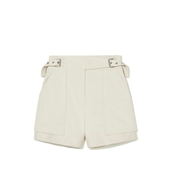 スリーワンフィリップリム レディース 心地よいズボン下 ボトムス Buckled-waistband cotton shorts Neutrals