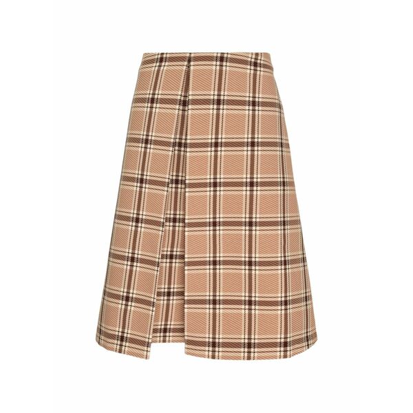 アシュリー ウィリアムズ レディース スコート ボトムス Check-pattern kick-pleat skirt Brown