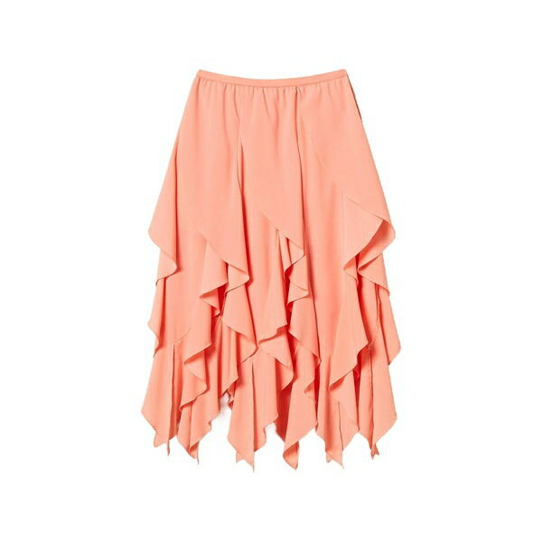 ツイン書き割り レディース スコート ボトムス Ruffled skirt Orange