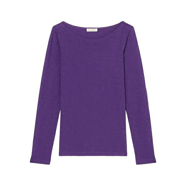 マルコポーロ レディース ティーシャツ トップス Long-sleeve boat-neck top Purple