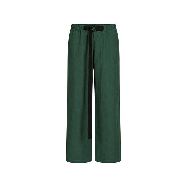 パウラ メンズ 心地よいズボン下 ボトムス Belted elasticated-waist trousers Green