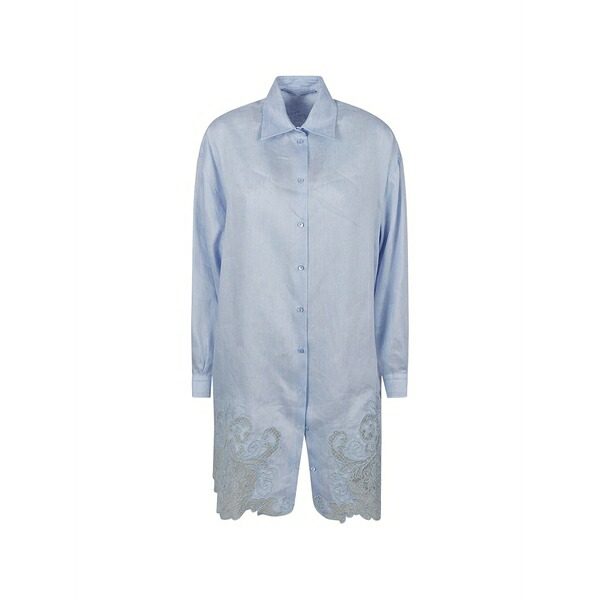 エルマンノ シェルヴィーノ レディース プルオーバー トップス Embroidered shirt Blue