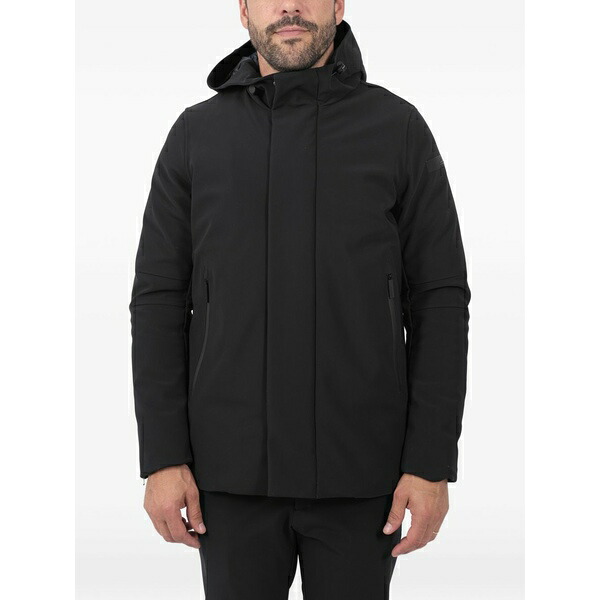 アールアールディ メンズ 上衣＆上衣 アウター Side zip pockets hooded jacket Black