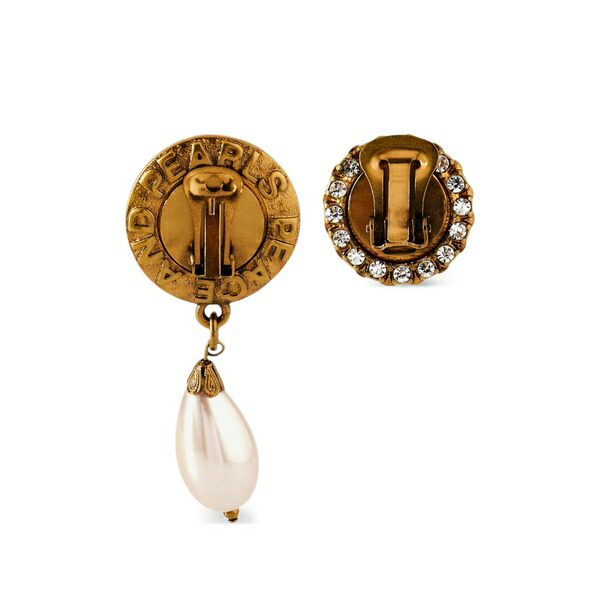 モスキーノ メンズ ピアス・イヤリング アクセサリー Asymmetric pearl drop earrings Gold｜asty