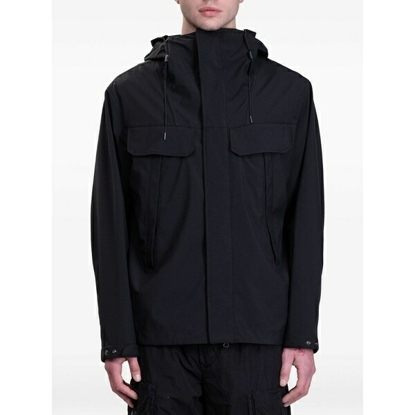 シーピーカンパニー メンズ 上衣＆上衣 アウター Goggle-hooded jacket Black