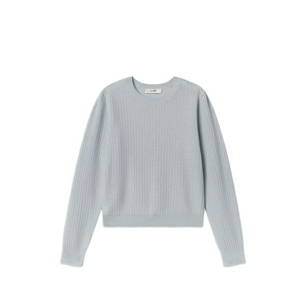 ひな形 レディース 編み物\u0026プルオーバー アウター Long-sleeve round-neck sweater Blue