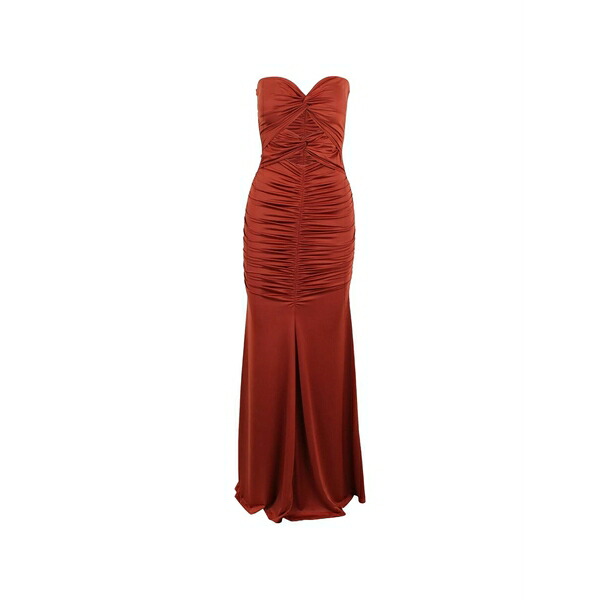 エッセンシャルアントワープ レディース 衣裳 トップス Jeremi ruched strapless dress Orange