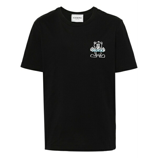 アイスバーグレタス メンズ ティーシャツ トップス Logo-print cotton t-shirt Black