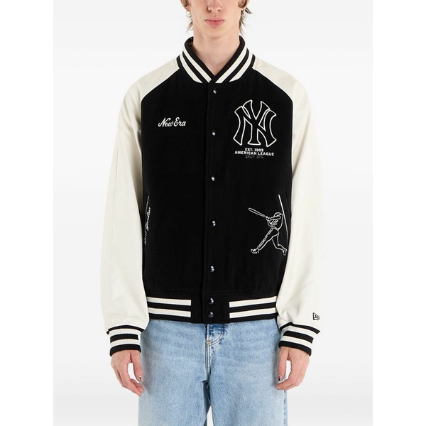 ニュー内鰓 メンズ 上衣＆上衣 アウター New york yankees varsity jacket Black
