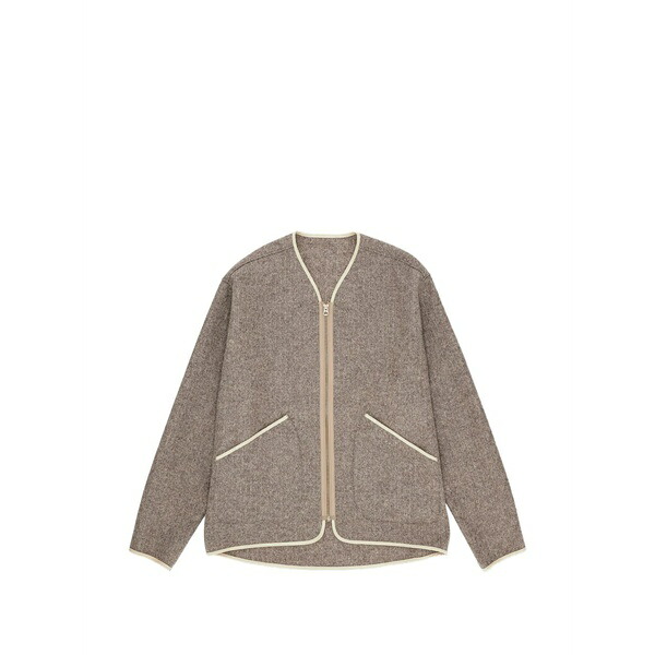 フォルテラ メンズ ジャケット＆ブルゾン アウター Sherpa herringbone zip-up jacket Neutrals｜asty