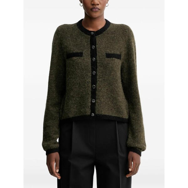ゲタス レディース ジレー アウター Gzalpha pocket button cardigan Green