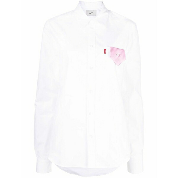 コペルニ レディース プルオーバー トップス Tie-detail cotton shirt White