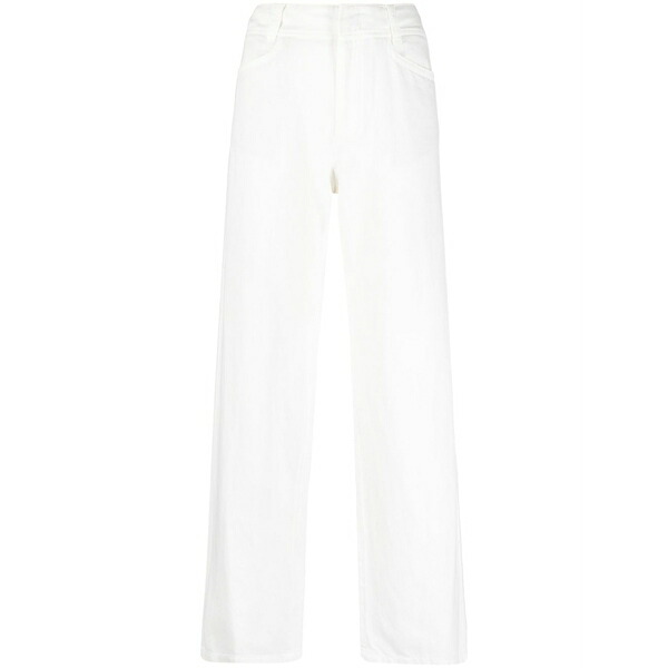 ヴィンス レディース 心地よいズボン下 ボトムス High-waist straight-leg trousers White