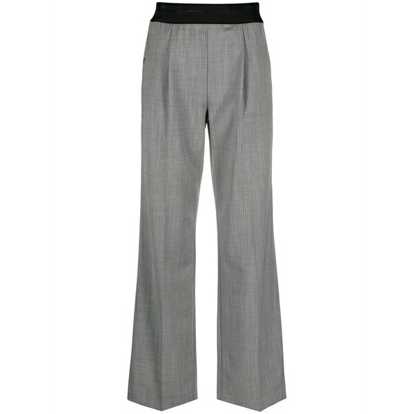 ヘルムート 言葉づかい レディース 心地よいズボン下 ボトムス Herringbone elasticated-waistband trousers Black