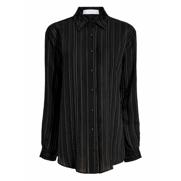 プロエンザ スクーラー 白いこと 付け札 レディース プルオーバー トップス Raven stripe woven shirt Black