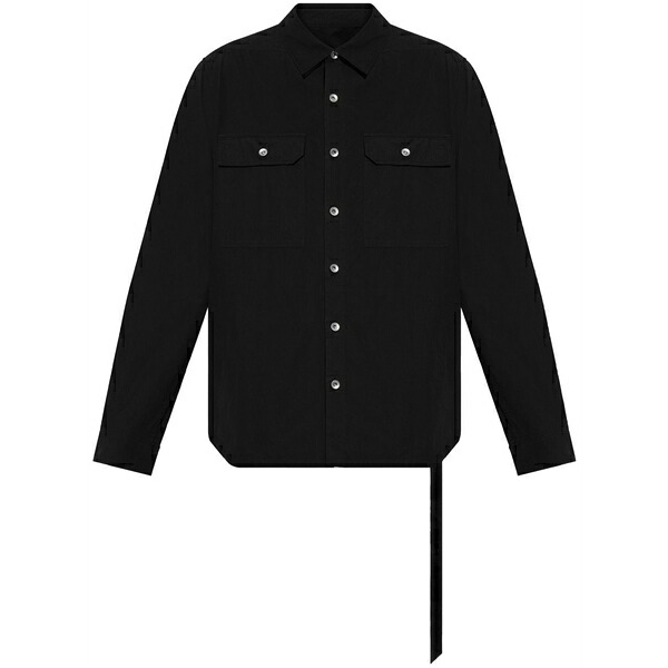リックオウエンス メンズ プルオーバー トップス Drawstring shirt Black