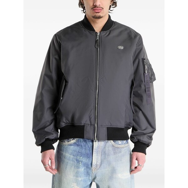 アルファインダストリーズ メンズ ジャケット＆ブルゾン アウター World logo ma-1 bomber jacket Grey｜asty