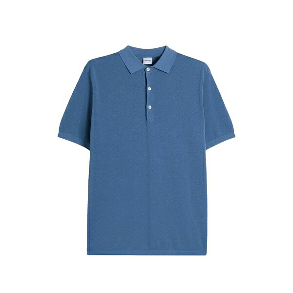 アスペジ メンズ スポーツシャツ トップス Cotton polo shirt Blue