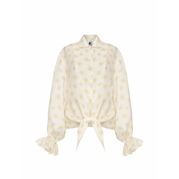 スリー基準打数 レディース プルオーバー トップス Rumba linen loungewear shirt White