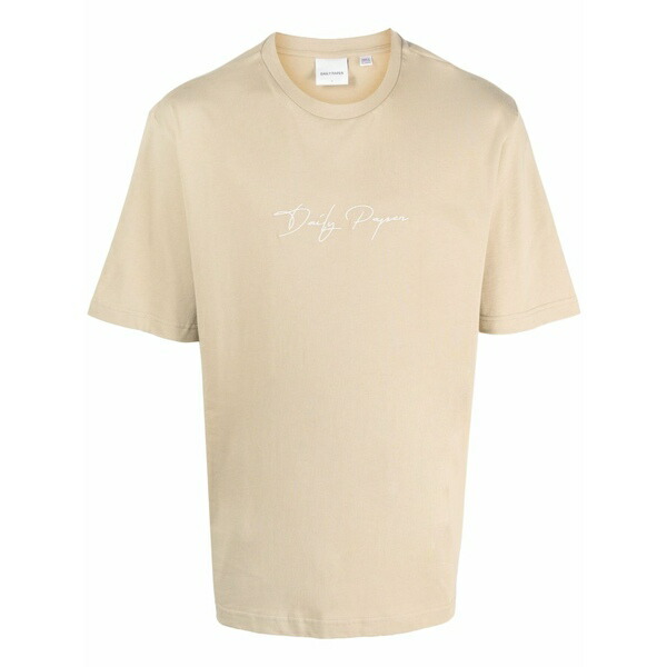 デイリー・調査報告 メンズ ティーシャツ トップス Embroidered logo t-shirt Neutrals