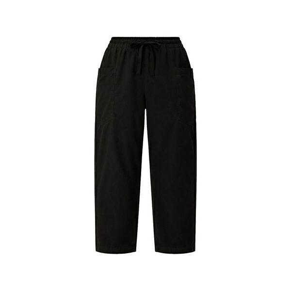 デハ レディース 心地よいズボン下 ボトムス Drawstring trousers Black