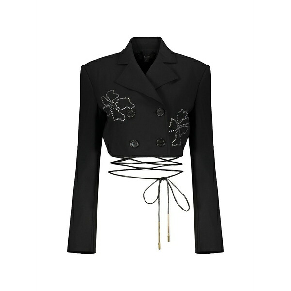 エラリー レディース 上衣＆上衣 アウター Floral-motif cropped jacket Black