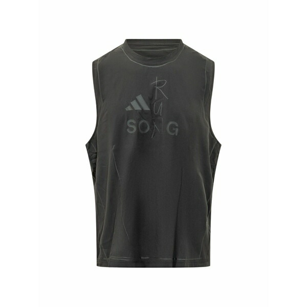 アディダス メンズ プルオーバー トップス Logo-print tank top Grey