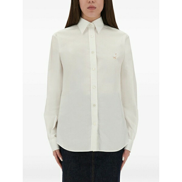 モスキーノ レディース プルオーバー トップス Long sleeve shirt White