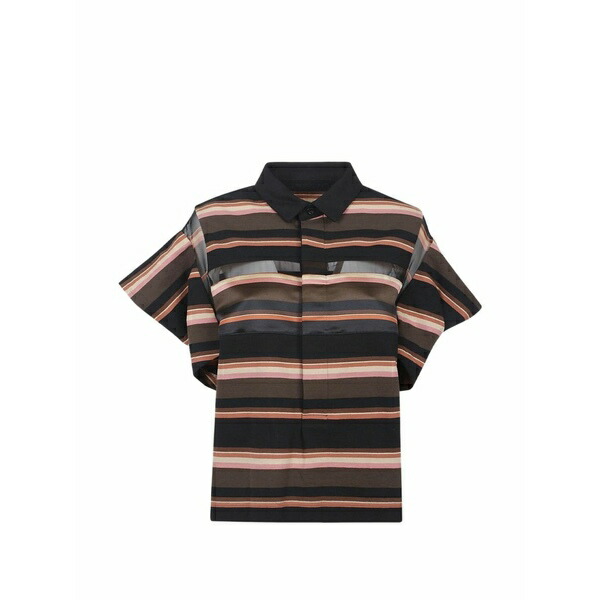サカイ レディース プルオーバー トップス Striped shirt Brown