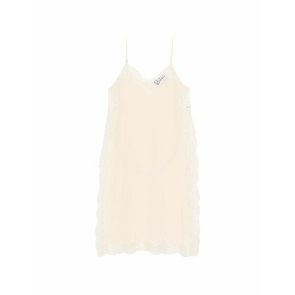 メドモワゼル レディース カットソー トップス Lace v-neck top Neutrals