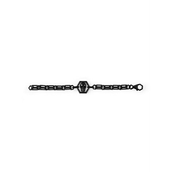 フィリップ飾り気の無い メンズ ブレスレット・バングル・アンクレット 佩び物 Unity skull bracelet Black