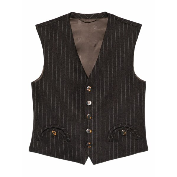 ブレイズ ミラノ レディース 厚地の外套 アウター Pinstripe buttoned waistcoat Brown