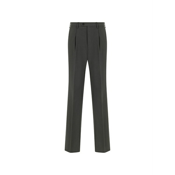 投げること御召しもの メンズ 心地好いズボン下 ボトムス Pleated pressed-crease trousers Grey