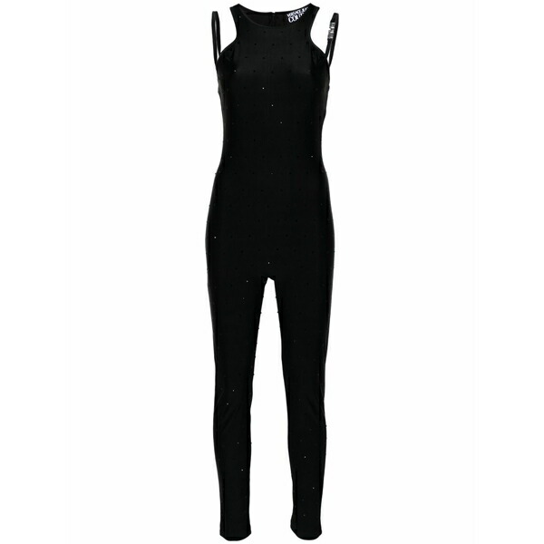 呼びりん探し回る レディース 衣裳 トップス Crystal-embellished halterneck jumpsuit Black