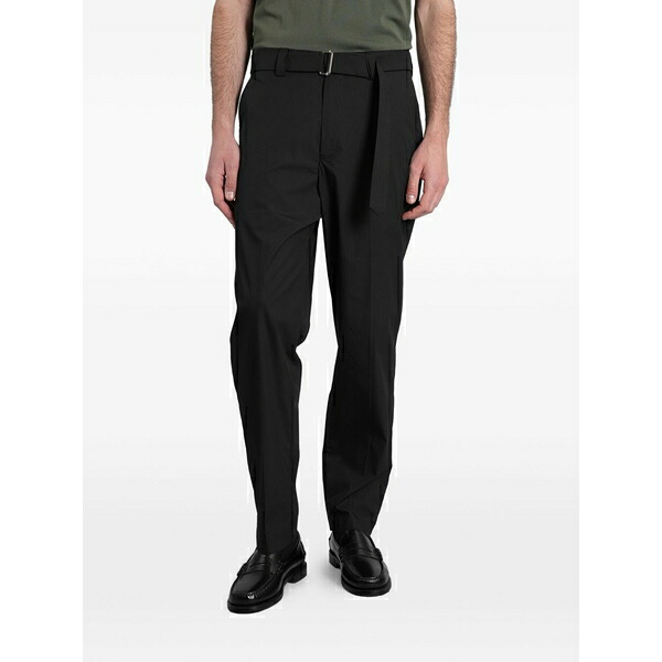 ロウブランド メンズ 心地好いズボン下 ボトムス Belted trousers Black
