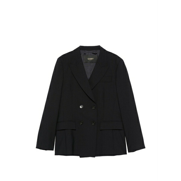 セブンティ レディース 上衣＆上衣 アウター Double-breasted blazer Black