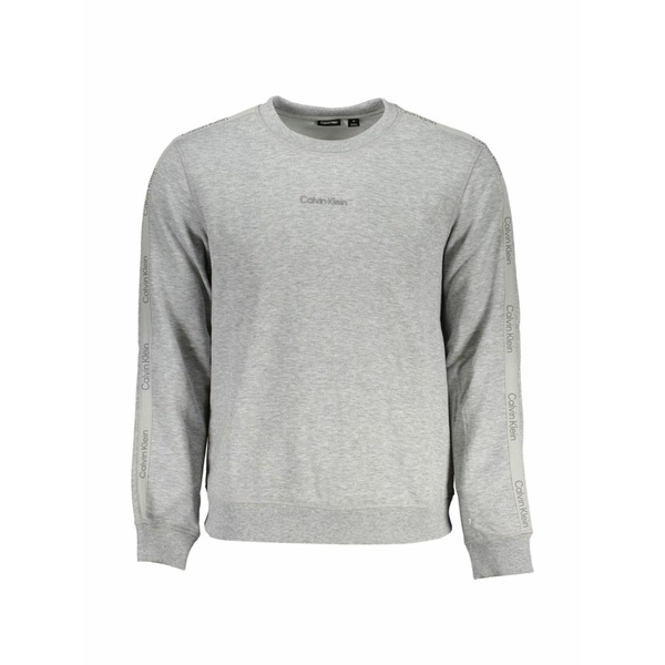 カルバンクライン メンズ パーカー・スウェットシャツ アウター Logo-embroidered sweatshirt Grey