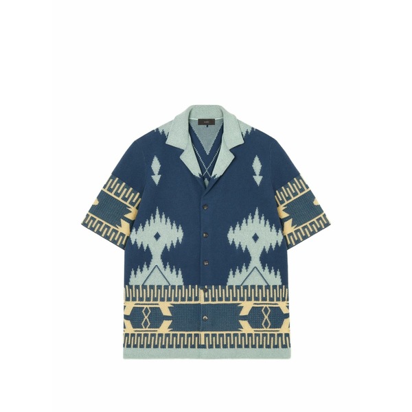アラヌイ メンズ プルオーバー トップス Patterned shirt Blue