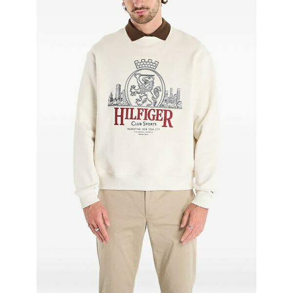 トミー ヒルフィガー メンズ パーカー・スウェットシャツ アウター Embroidery sweatshirt Neutrals
