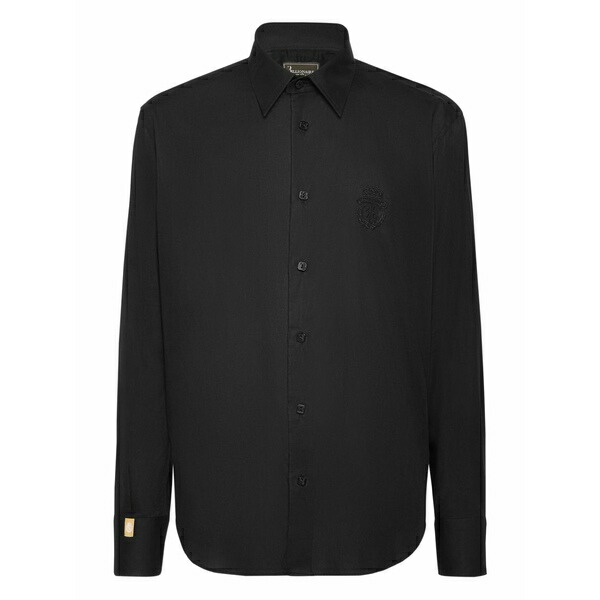 ビリオネア メンズ プルオーバー トップス Logo-embroidered shirt Black