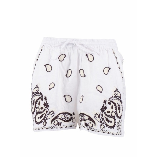 パロッシュ レディース 心地よいズボン下 ボトムス Embroidered shorts White