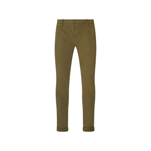 ドンダップ メンズ 心地好いズボン下 ボトムス Logo-plaque trousers Brown