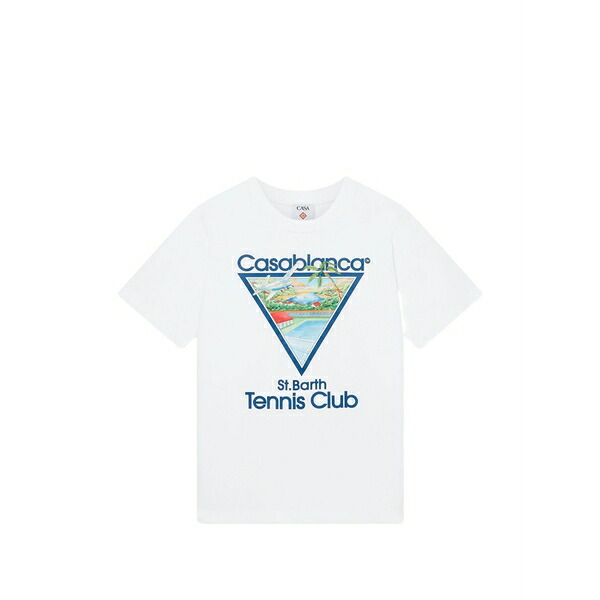カサブランカ メンズ プルオーバー トップス St. barth tennis club graphic-print t-shirt White