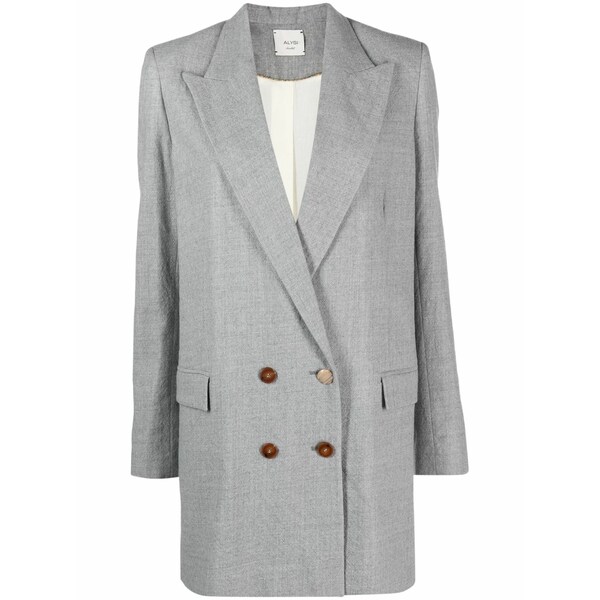 アリジ レディース 厚地の外套 アウター Double-breasted virgin wool coat Grey