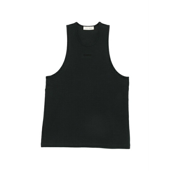 エフオージーエッセンシャルズ メンズ カットソー トップス Essentials logo-patch tank top Black