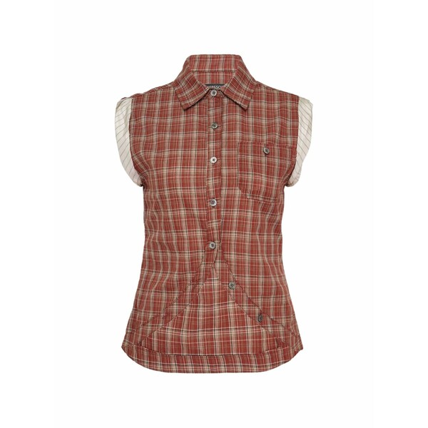 アンダーソン 呼びりん レディース プルオーバー トップス Check-pattern sleeveless shirt Red